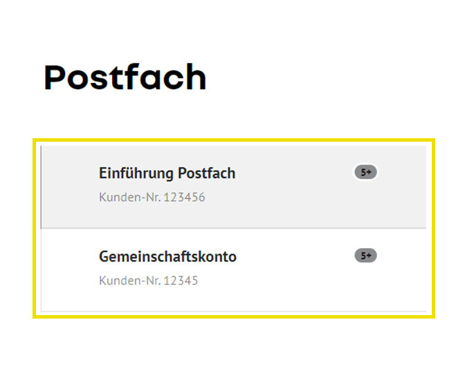Screenshot vom Postfach: Wie wähle ich das richtige Postfach aus
