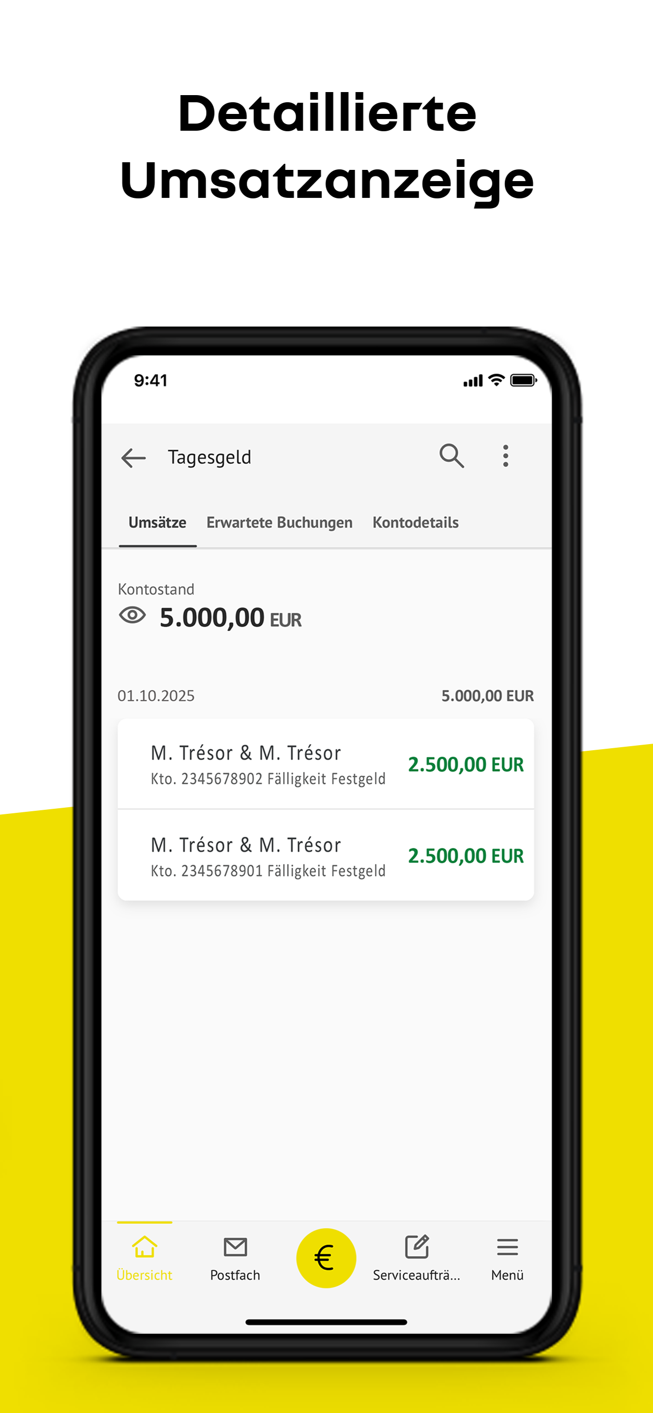 Screenshot der Renault Bank direkt Banking App: Einblick in die detaillierte Umsatzanzeige 